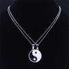 2PCS Yin Yang Tai Chi Gossip Stainless Steel Necklaces Couple Pendants Necklaces Jewelry Bijoux Acier Inoxidable Femme N2052S01