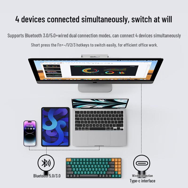 UGREEN KU102 Wireless Bluetooth Low-Profile Mechanical Keyboard