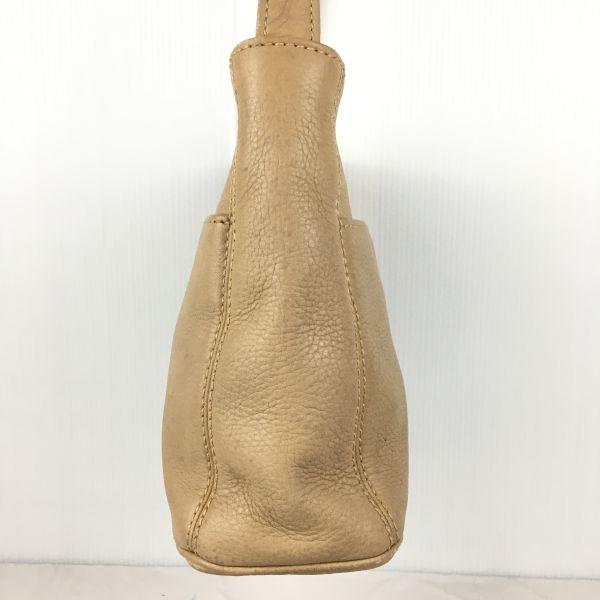 COACH Leather Shoulder Bag Beige 3 Large Pockets 3 Compartments(USED)