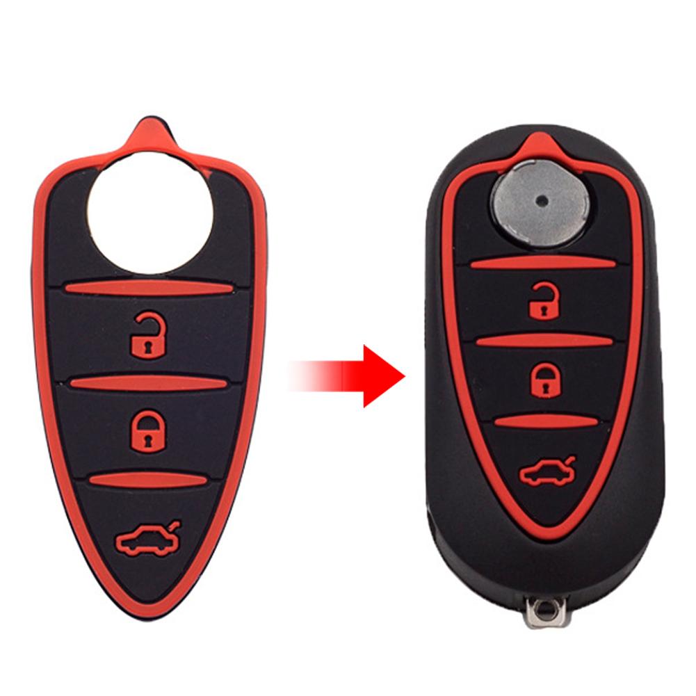 Carcasă cheie telecomandă auto cu 3 butoane, tastatură din cauciuc pentru Alfa Romeo 156/159 /mito/giulietta/gt/4c