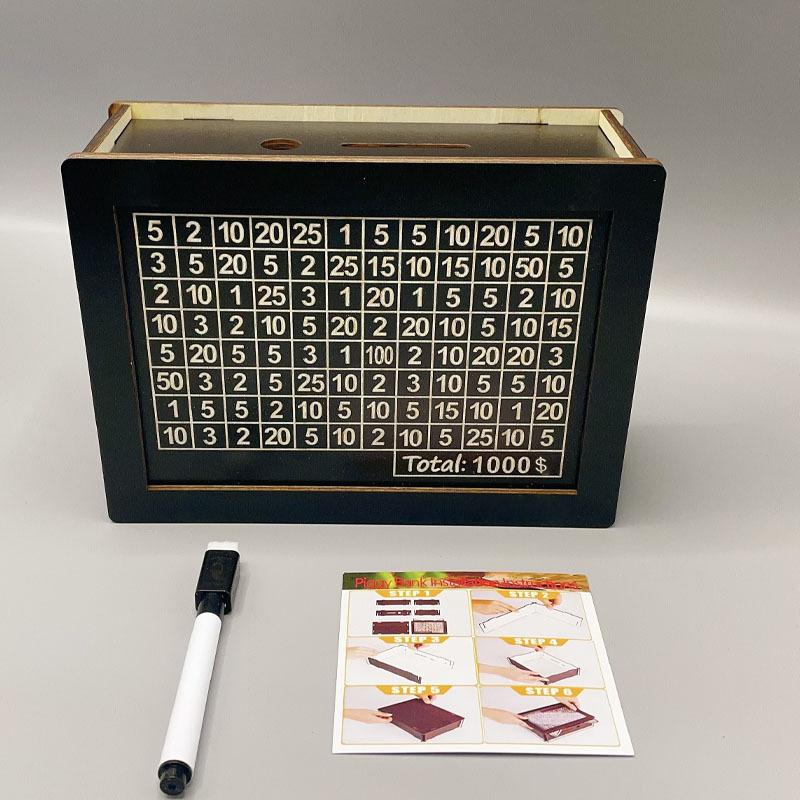 1000/2000/3000/5000/10000 EUR USD Saving Money Box Wooden Diy Piggy Bank Money Storage Bank With Counting Tool Creative Gift