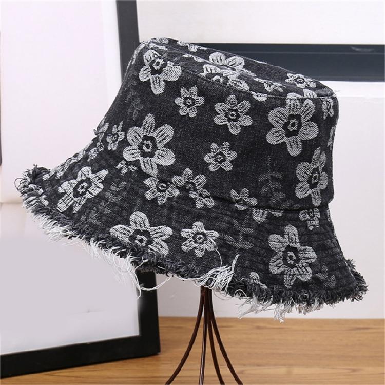 Decorative Flower Fisherman Hat Breathable Floppy Sun Hat Distressed Fisherman Hat For Women Teens Girl Daily Wear