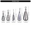50pcs Saltwater Fishing Weights Fishing Bottom Sinkers Weight Bass Casting Fishing Weights Sinkers 360 Degree Rotating