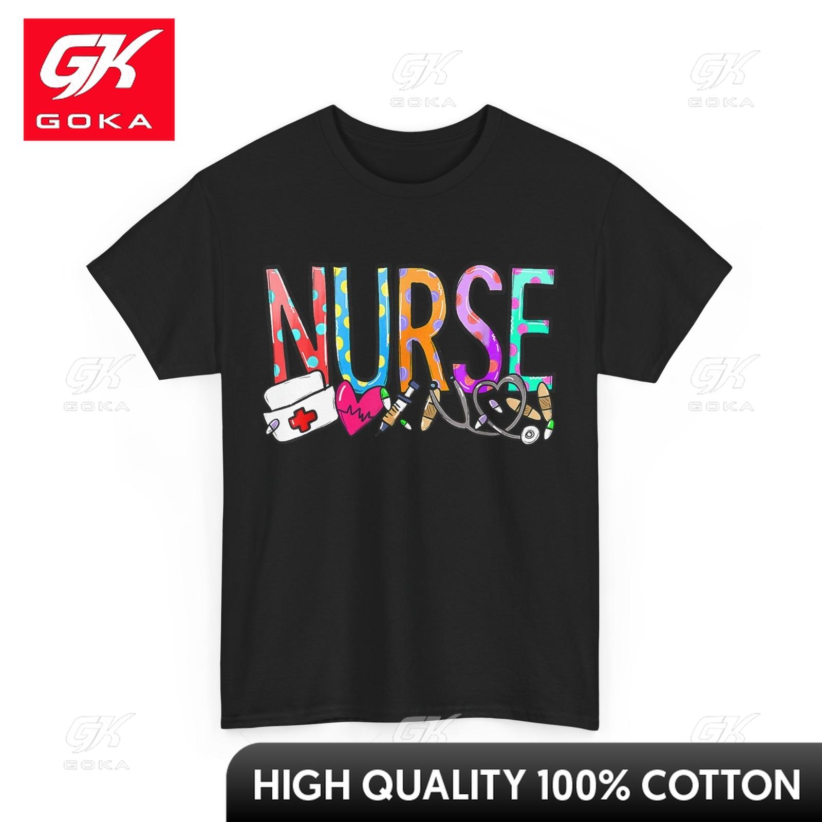 

Nursing Lovers Nurse Day Women Cute Shirt Soft Cotton Classic Neckline Top Short Sleeves Casual Outfit Graphic Witty S