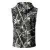 Men's Print Sleeveless Hoodie with Pockets and Drawstring - Casual Tank Top Vest for Outdoor Sports
