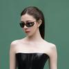 Song Yanfei large frame curved one-piece sunglasses female old money wind street shot YK Spice Girl anti-ultraviolet sunglasses