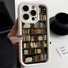 Phone Case for IPhone 18 16 15 Pro Max 13 12 11 Pro 14ProMax 16Plus 12Pro 16e 13Pro Soft Cover Shell Vintage Bookshelf Kitten