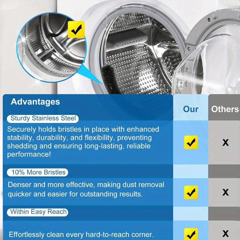 1 Pack Dryer Vent Cleaner Kit Dryer Lint Brush Vent Cleaner Long Flexible Refrigerator Dryer Lint Vent Trap Brush Gas Electric Fire Prevention Exhaust
