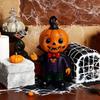 Yousheng Halloween Pumpkin Kid Figurine Mini Resin Demon Pumpkin Statue Spooky Tabletop Ornament for Outdoor Indoor Home Garden Decoration