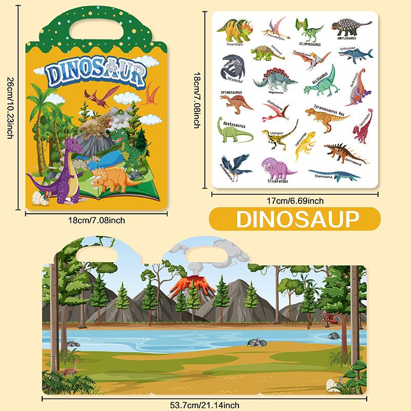 Children's Interactive Sticker Book: Creative Scene Handbag with Jelly Stickers and Cognitive Puzzles