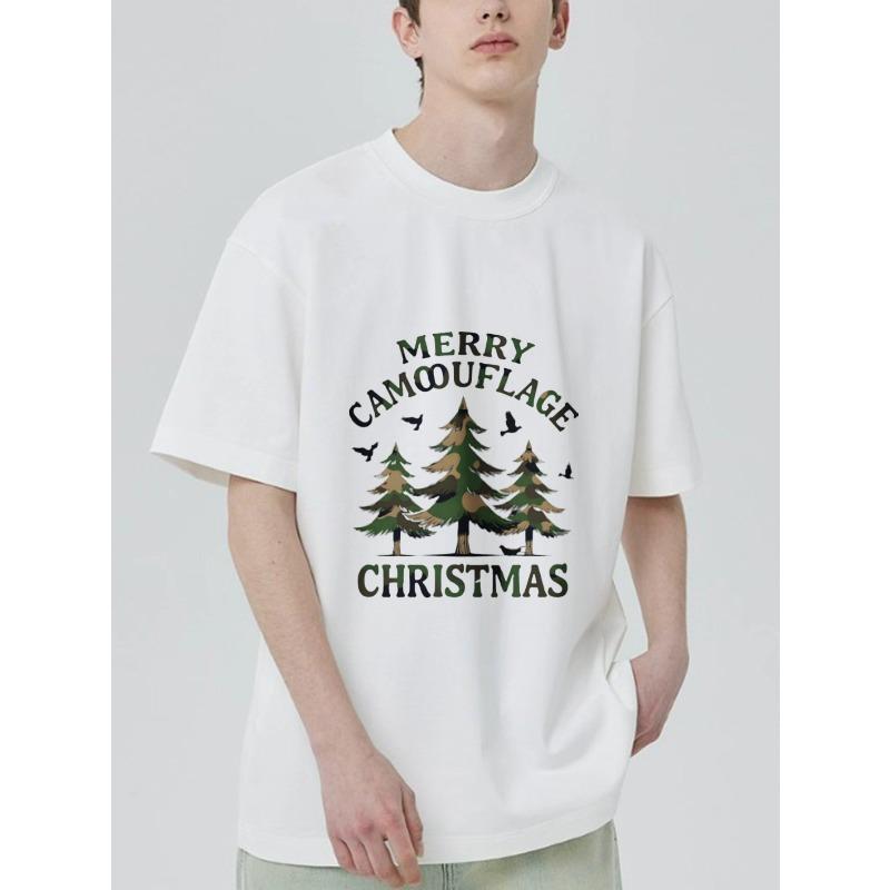 Camouflage Christmas T Shirt Black Merry Camouflage Christmas Tree Pattern for Holiday Season