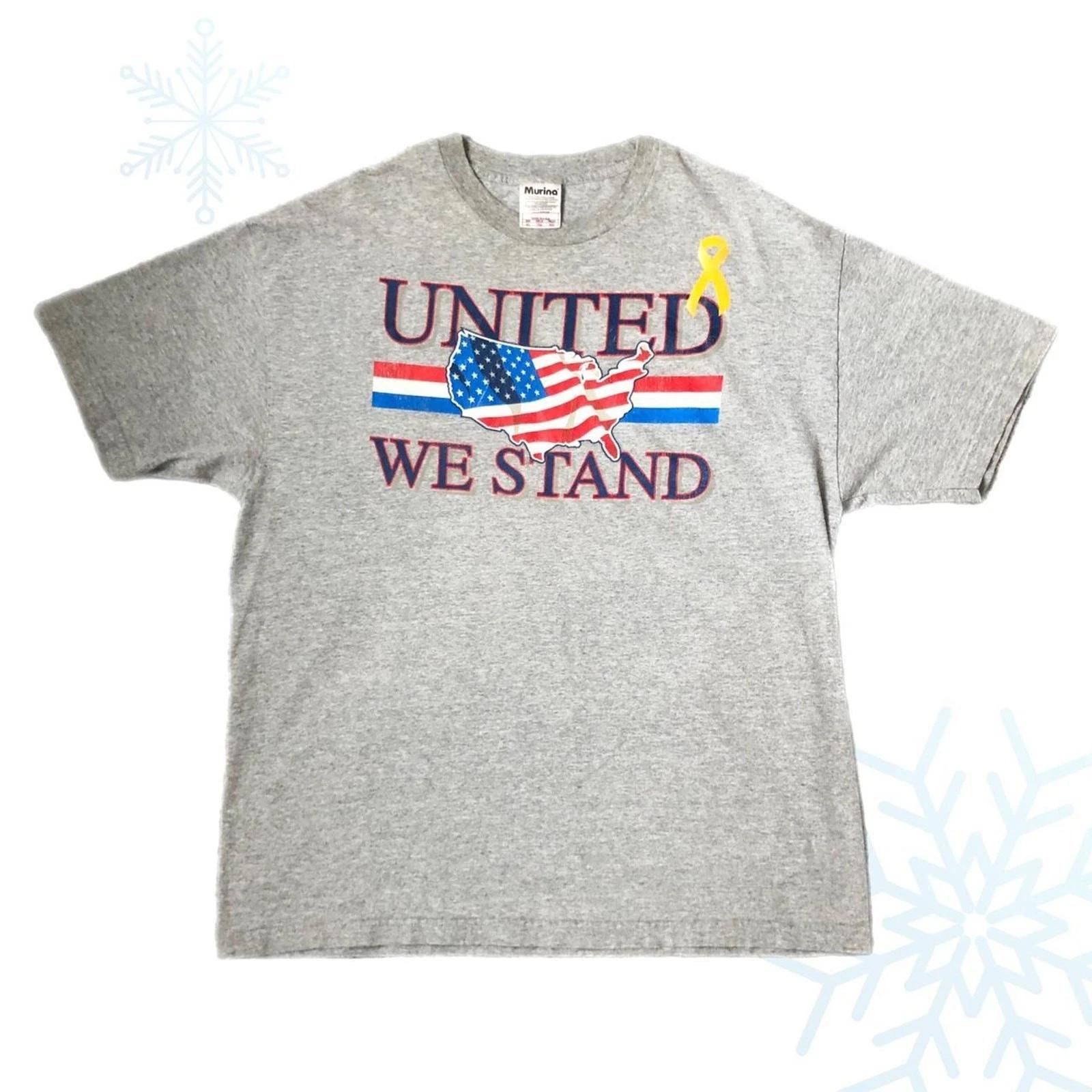 Vintage USA United States of America United We Stand Patriotic Gray T-Shirt XL XL