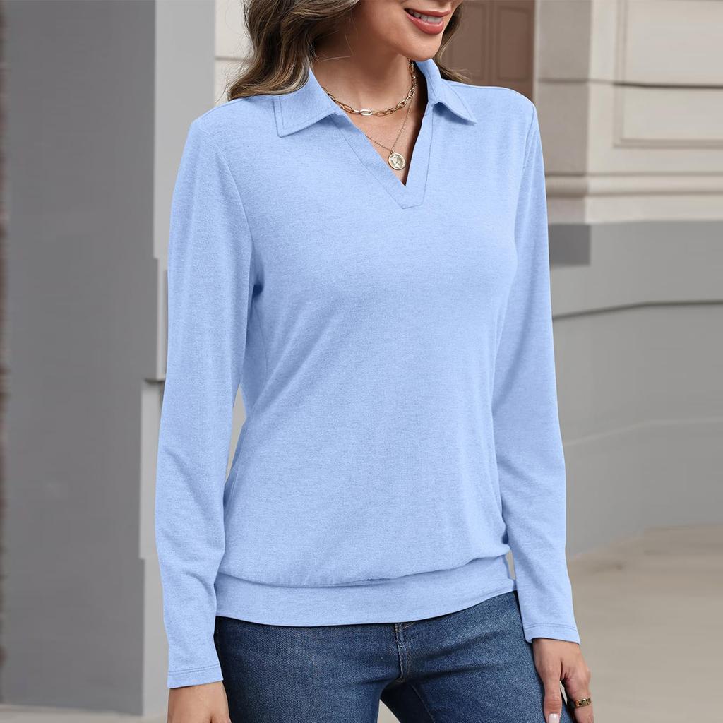 Women's Solid-color Fashionable Long-sleeved Top