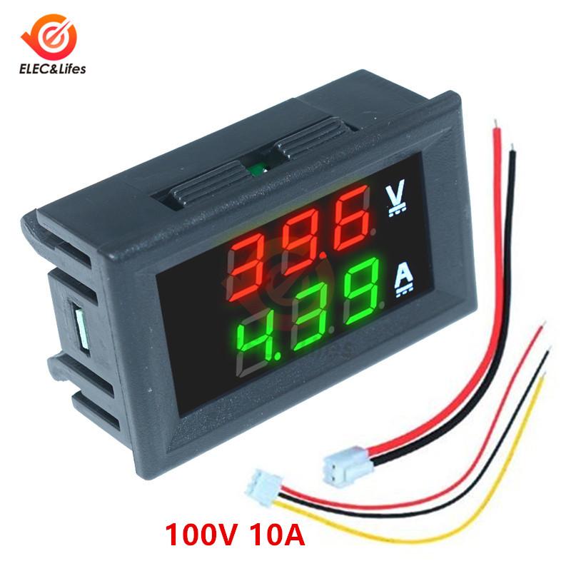 Mini Digital Car Voltmeter Ammeter DC 111V 11A 11A 111A LED Display Panel Amp Volt Voltage Current Meter Tester Detector