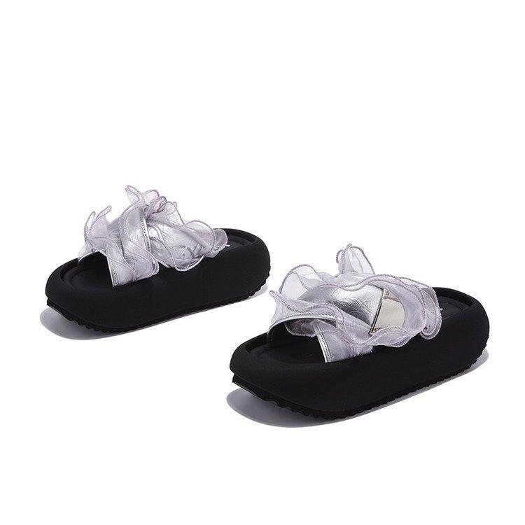 Breathable Slippers - New Style - Thick-soled Shoes - Women s Shoes 35 серебряный