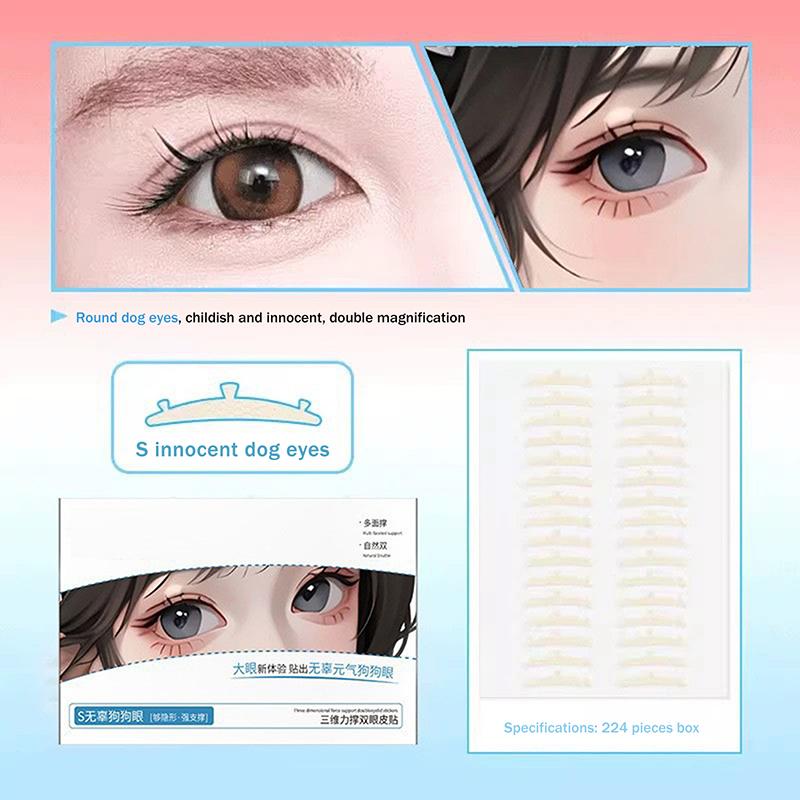

3D Support Invisible Double Eyelid Tape Self Adhesive Transparent Eyelid Stickers Waterproof Fiber Lift Strips синий