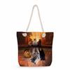 Multifunctional Cute Cat Printed Thick Rope Shoulder Beach Bag Casual Large Capacity Handbag 7608 KTB