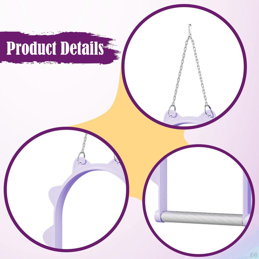 Parrot Swing Hanging Toy Chewing Perch Cage Accessory for Black Small Sized Birds Tiger