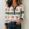 Women's Casual Long Sleeve Top Loose Fit Stylish Color Block Patchwork Shirt Comfortable Everyday Blouse