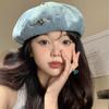 1Pieces Harajuku Retro Denim Berets Caps For Women Spring And Summer Travel Sunscreen Versatile Fashion Mountaineering Scarf