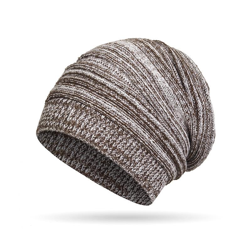 Winter Women Men Pleated Warm Cap Coldproof Elastic Knitted Cap Two-Color Cap