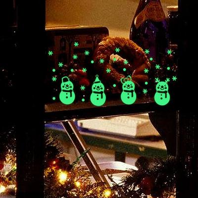 Christmas Glow Sněhulák Nálepky na zeď Obývací pokoj Luminous Stickers Window Decor