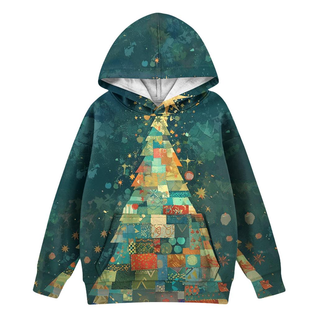 Jenters hettegenser med batikkmønster - Pullover med trykk