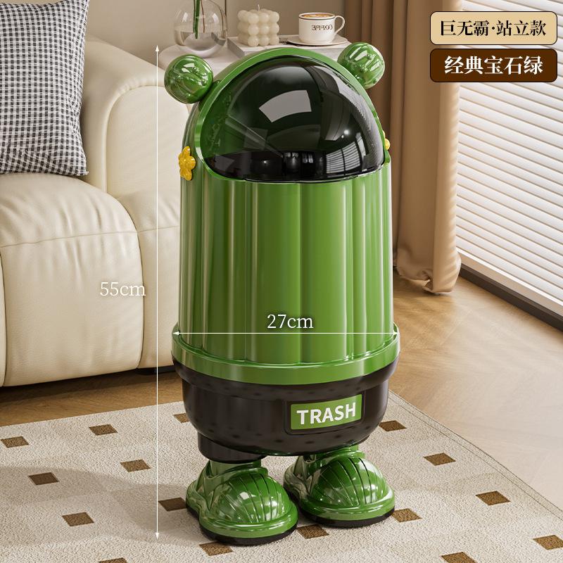 Garbage Can Household Large Capacity with Lid Bedroom Storage Bucket Living Room Cute Children's Room Cartoon Garbage Can