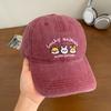 Cartoon Charming Embroidery Baseball Cap For Women With Wide Brim For Sun Safety