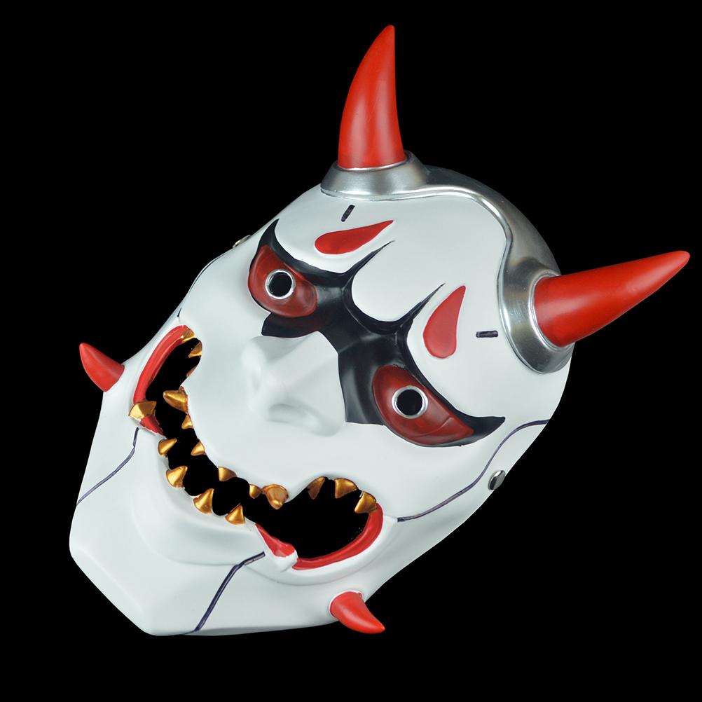 Game Genji Devil Cosplay Mask Unisex Halloween Full Face Headgear Masks Christmas Gift