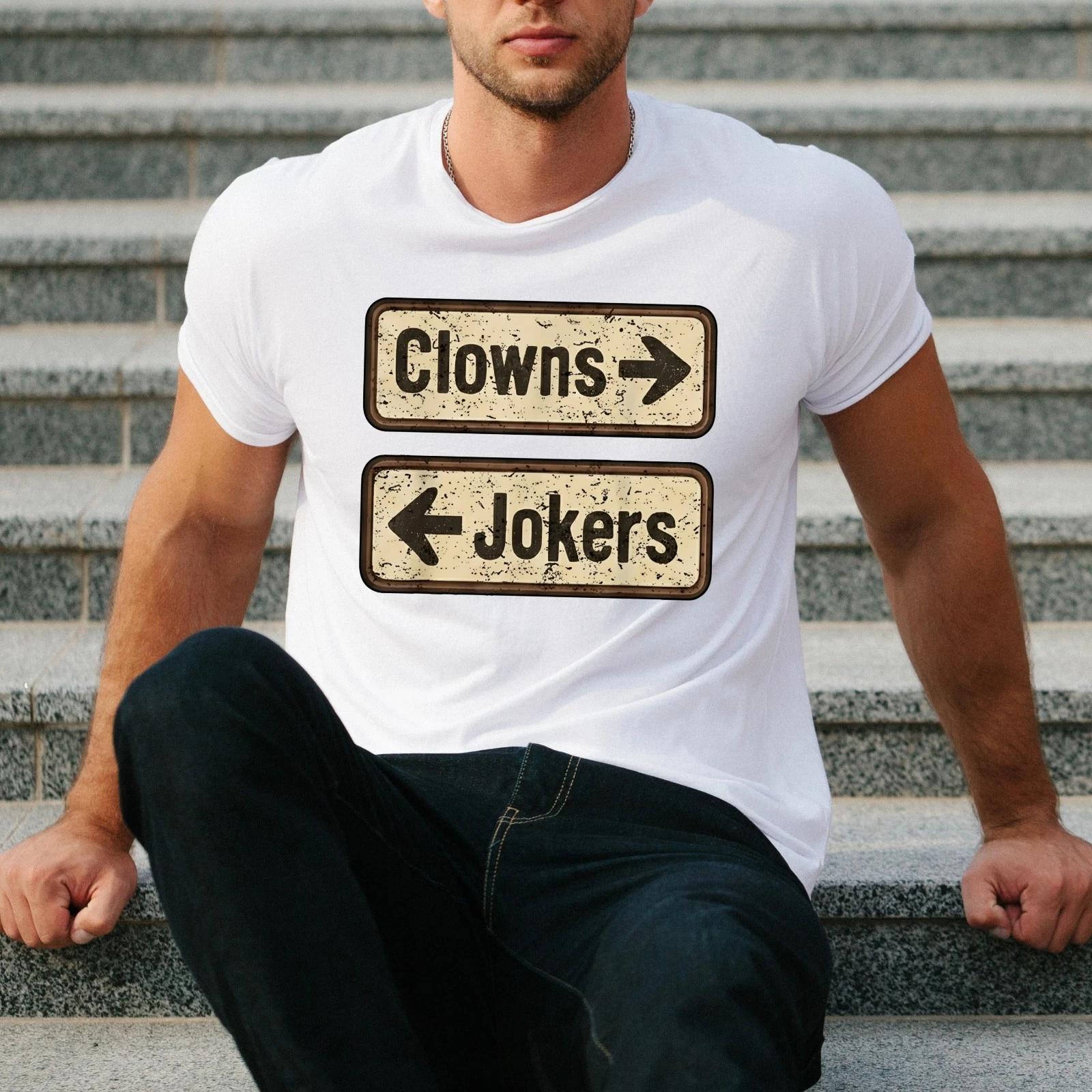 Clowns Jokers Funny Mens T Shirt Sarcastic Direction Retro Humour Unisex Tee Top L