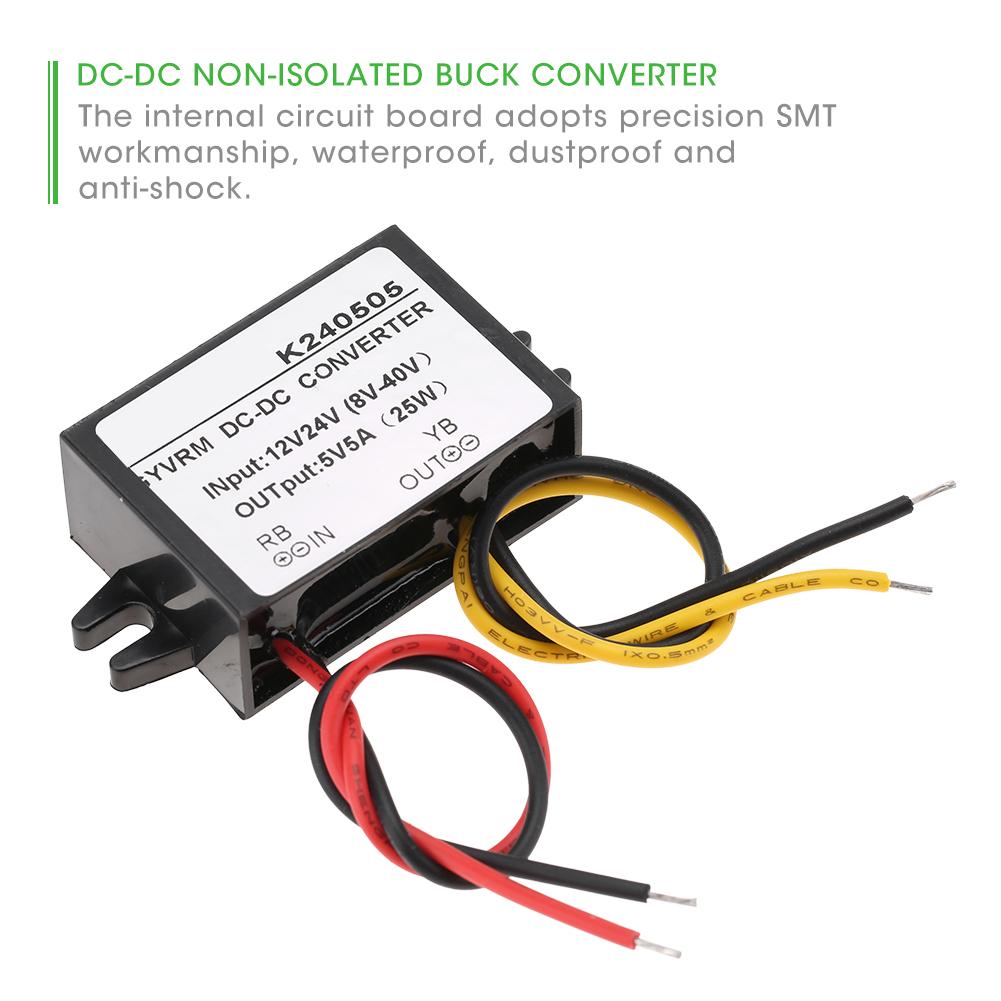 12V 24V to 5V 5A DC DC Buck Converter Step Down Power Supply Module