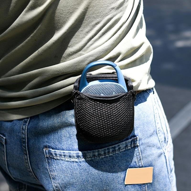 Mesh Fabric Protective Speaker Carrying Case with Adjustable Shoulder Straps for GO4/GO3/CLIP5 Music Enthusiasts
