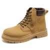 Botas de trabalho estilo britânico de cano alto masculinas de outono - Botas curtas coreanas da moda com sola grossa