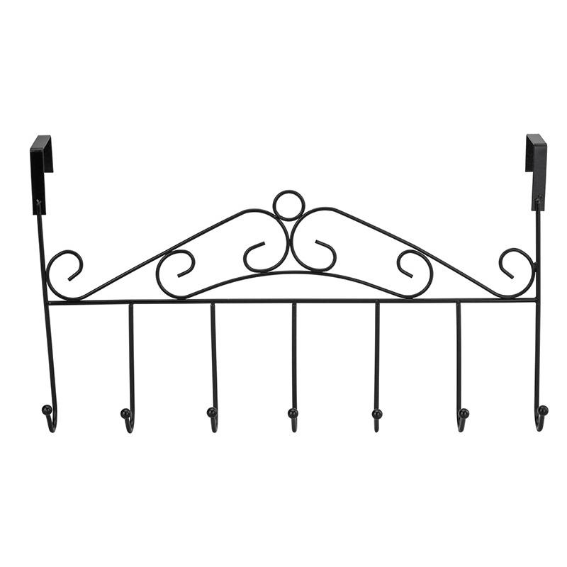 Over The Door Hook Rack Detachable 7 Hooks Door Hanger Organizer for Towels Handbags Coats White