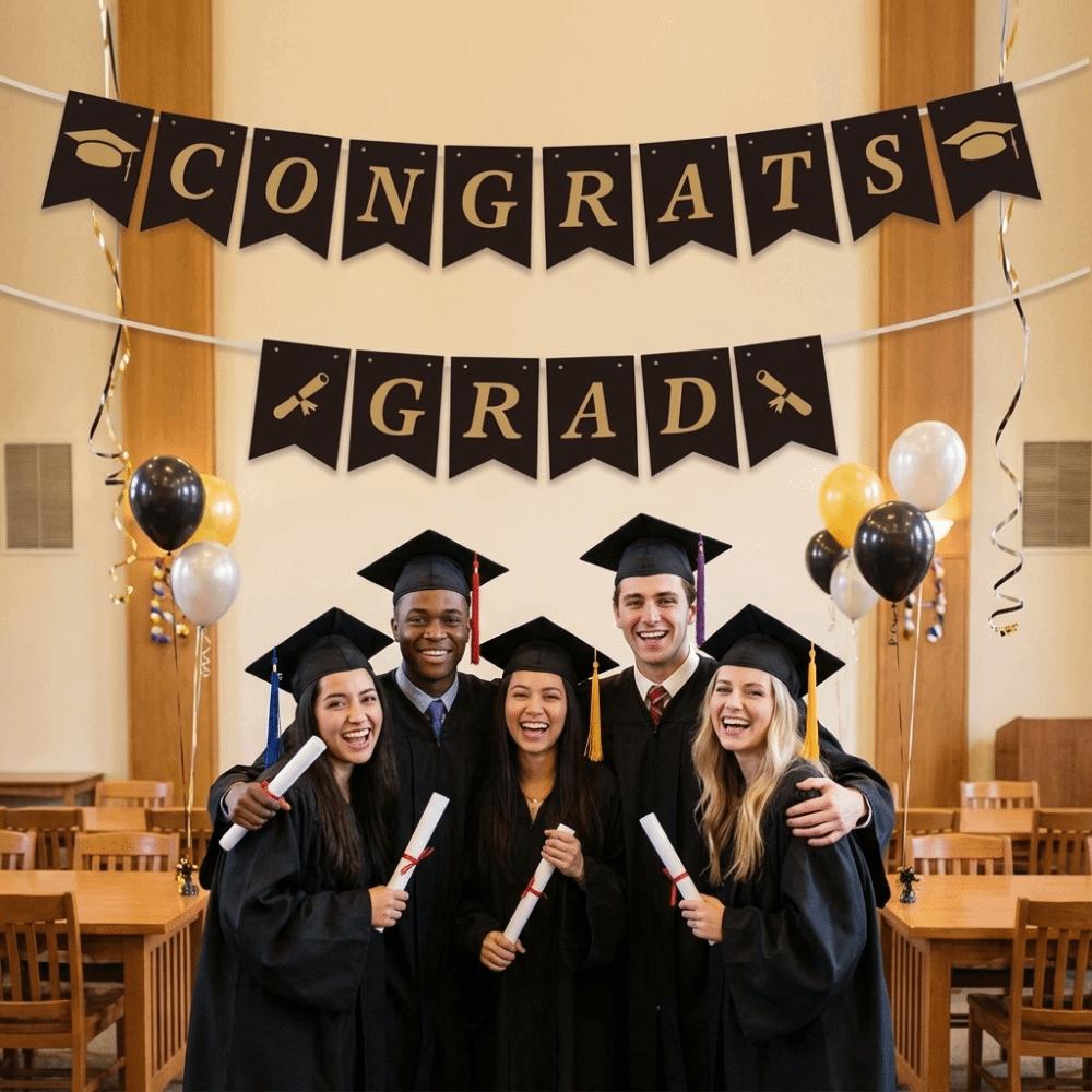 Feier Abschluss Banner Girlande Kreative Papier Wimpelkette Partyzubehör