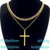 Simple Glossy Cross Pendant Necklace, European and American Six-sided Grinding Square Pearl Chain Double-layer Stacked Men's Necklace 2026