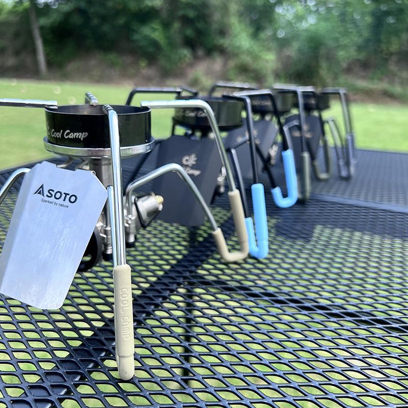 COOLCAMP Portable Folding Camping Stove, Black Spider Cassette Gas Stove for Outdoor Barbecue Cookware