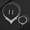 Collana Lusso Clavicola Cena Gioielli Matrimonio Festa Collana Orecchini Bracciale Set Accessori Abito