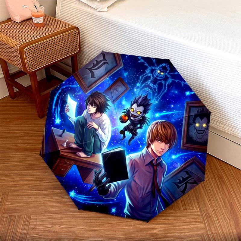 

1PC Automatic Folding Umbrella Death Note Pattern 8 Ribs Portable Foldable Travel Umbrella Christmas Birthday Gift разноцветный