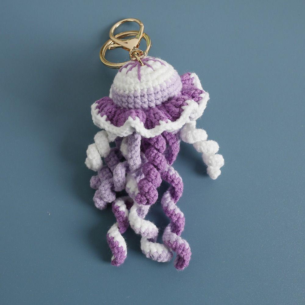 Ocean Series Crochet Keychain Handmaking Crochet Shark Doll Knitted Keyrings  Bag Charm