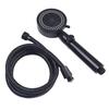 5 Mode Shower Head ABS Plastic Black Fixed Support
