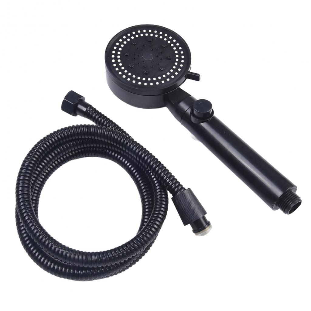 5 Mode Shower Head ABS Plastic Black Fixed Support