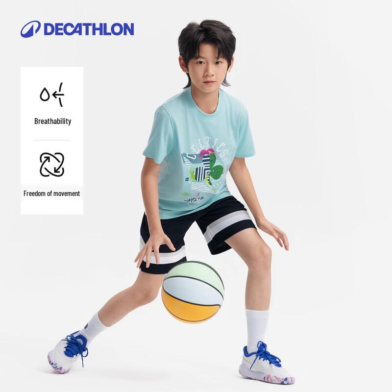 Decathlon Boys' Breathable Short Sleeve Sports T-Shirt