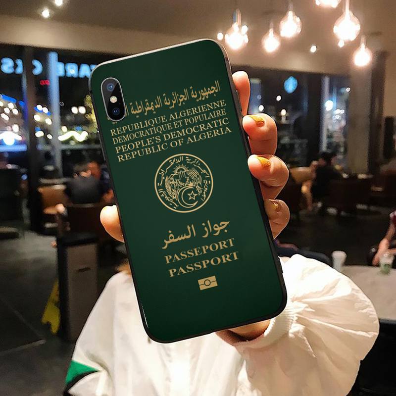 

Чехол для телефона с рисунком паспорта Алжира для iPhone 13 11 12 mini pro XS MAX 8 7 6 6S Plus X 5S SE 2020 XR iPhone12mini