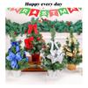 Mini Christmas Tree Tabletop Decor Festive Flower Potted Ornament Holiday Party Desktop