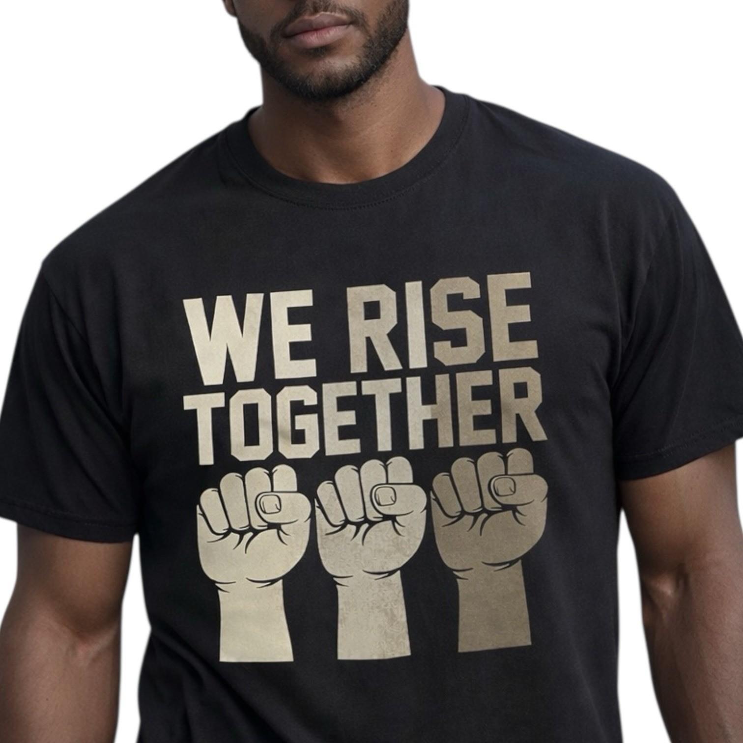 Spencer’s Graphic Tee Mens XL Black We Rise Together Protest Streetwear Shirt L