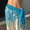 Shiny Sequins Belly Dance Hip Scarf Tassel Women Waist Chains Belly Dance Belt  Dance Costumes