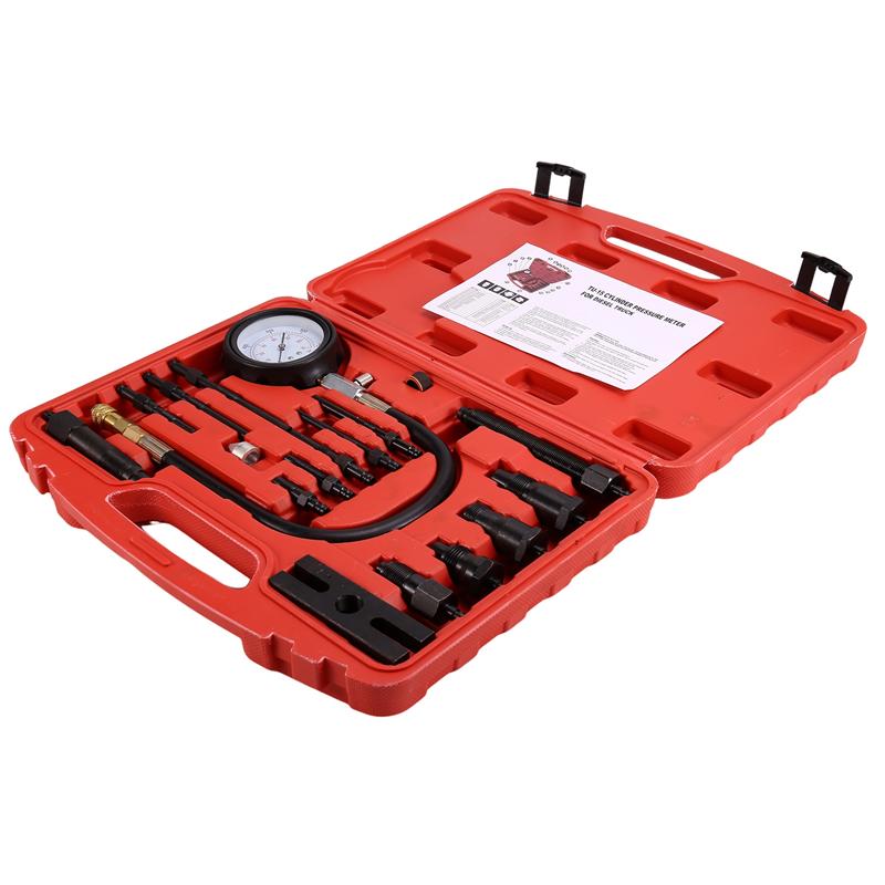 TU-15B Pressure Gauge Engine Compression Tester Set Kit Cylinder Test Gauge