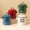 with Enamel Ears Enamel Grease Container Large-Capacity Seasoning Tanks Oil Storage Pot  Restaurant
